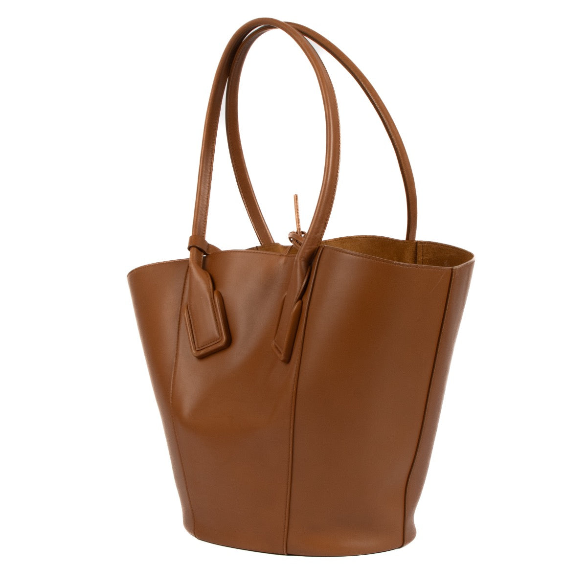 BOTTEGA VENETA ブラウンレザー トートバッグ Bottega Veneta Wood Calfskin Basket Tote Bag – Labellov