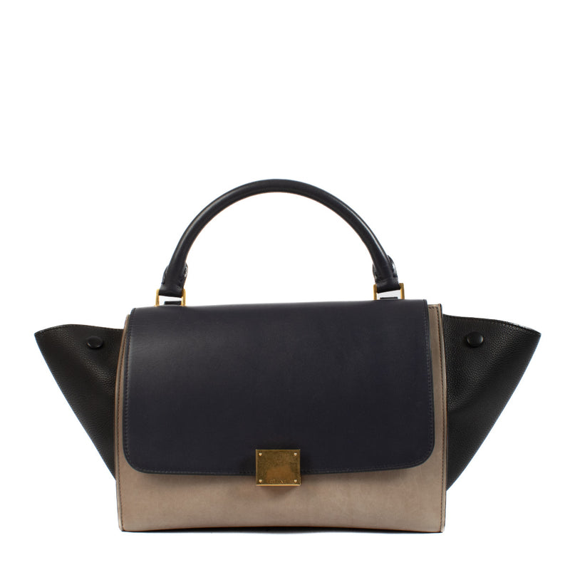 Celine Tricolor Leather Small Trapeze Bag