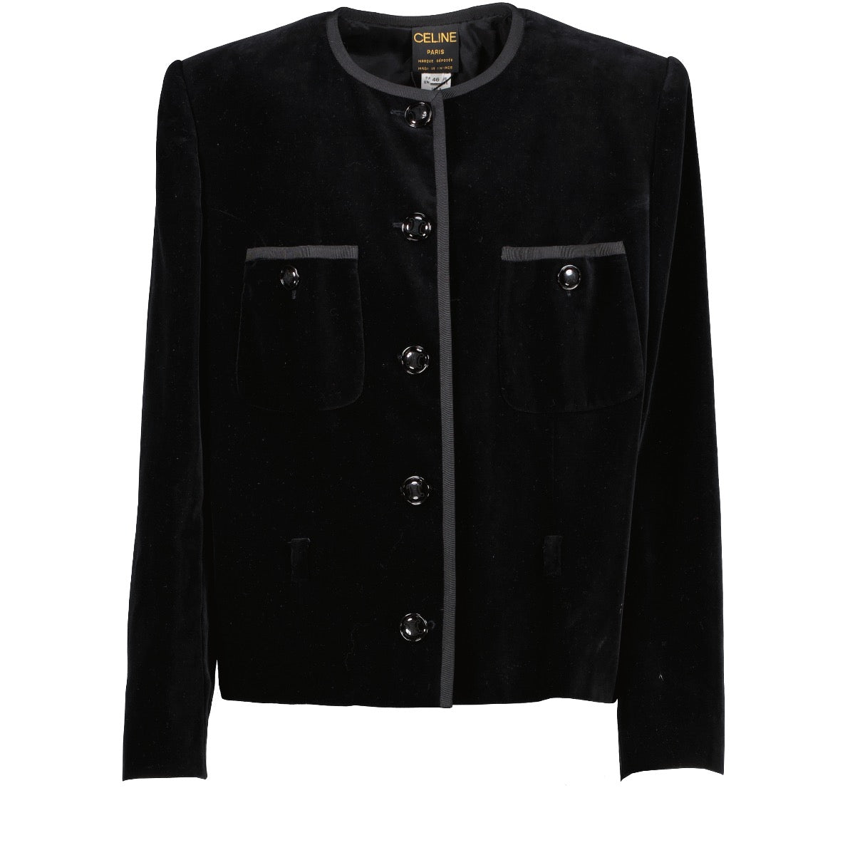 Shop 100% authentic second-hand Céline Black Velvet Blazer Jacket - Size FR 46 on Labellov.com