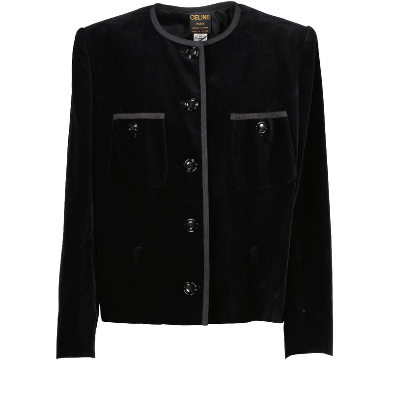 Shop 100% authentic second-hand Céline Black Velvet Blazer Jacket - Size FR 46 on Labellov.com