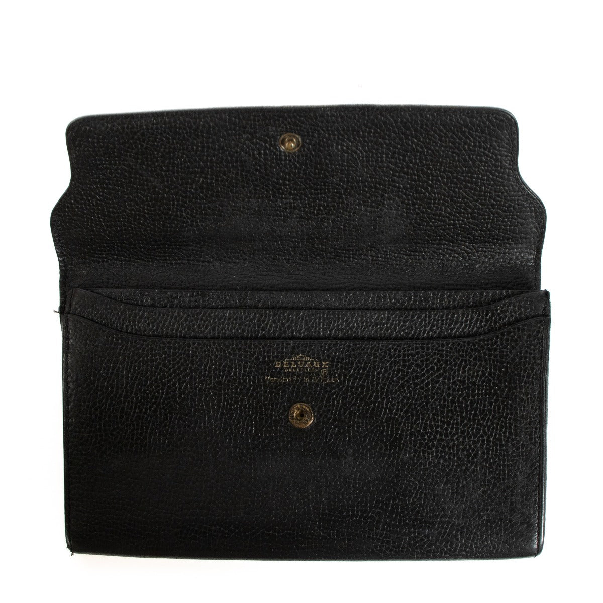 Portefeuille vintage Delvaux en cuir noir