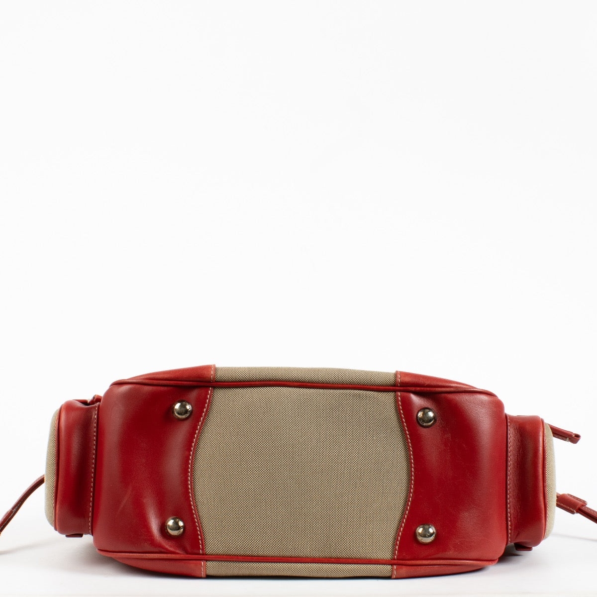 shop 100% authentic second hand Prada Red Logo Jacquard Canvas Bag on Labellov.com