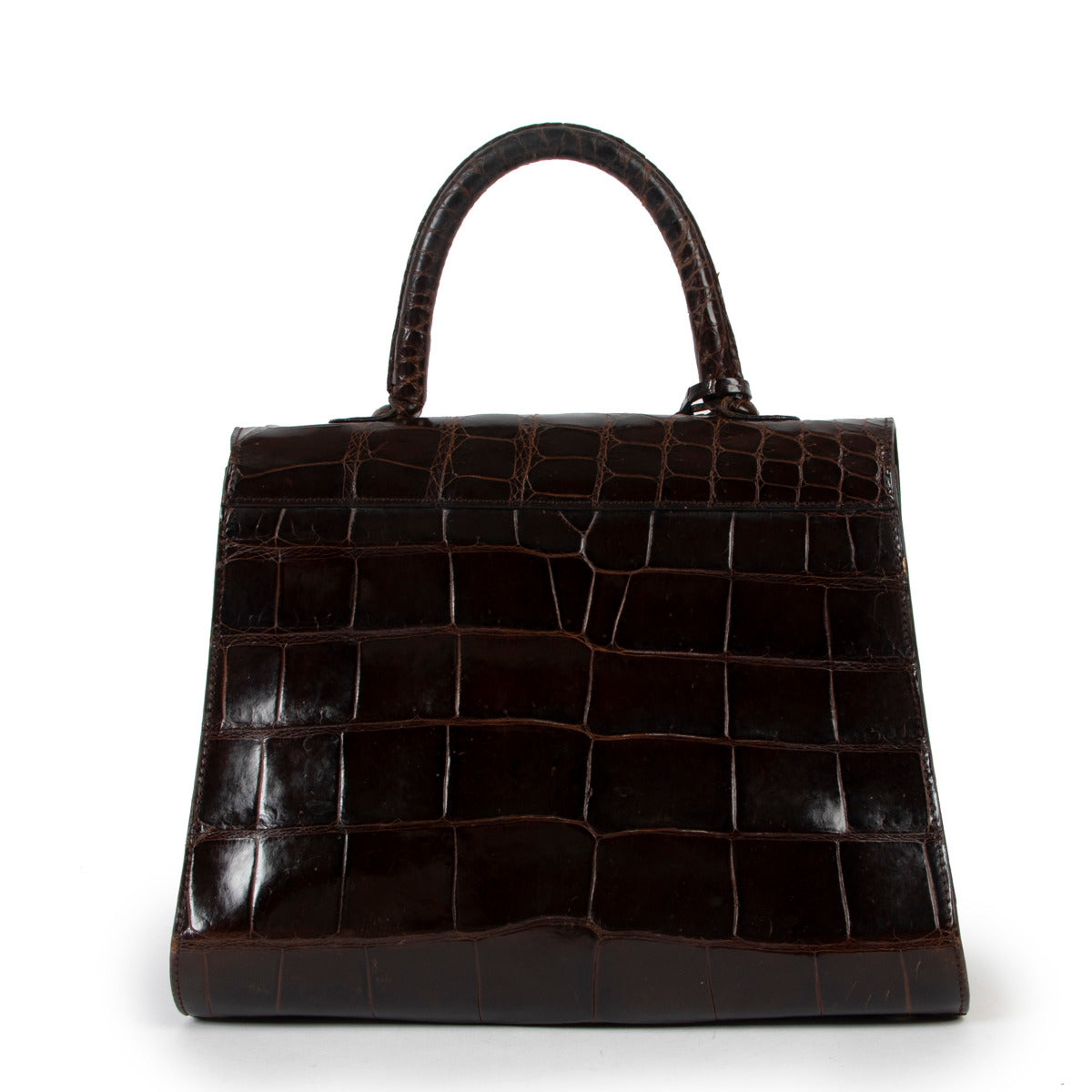 Delvaux Brown Croco MM Brillant for the best price at Labellov secondhand luxury