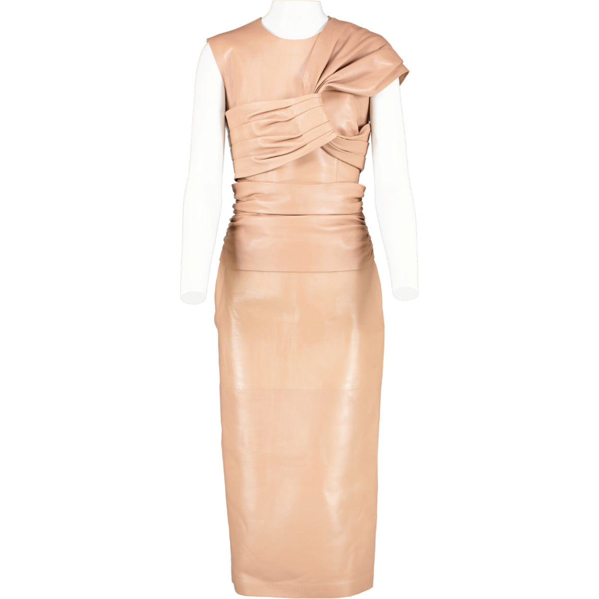Fendi x Skims Beige Leather Pencil Dress - size EU36 Labellov Fendi x Skims Beige Leather Pencil Dress - size EU36 Labellov