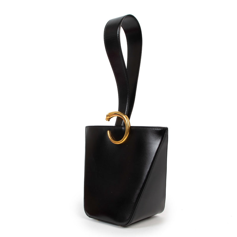 Must de Cartier Vintage Panthère Box Leather Top Handle Bag
