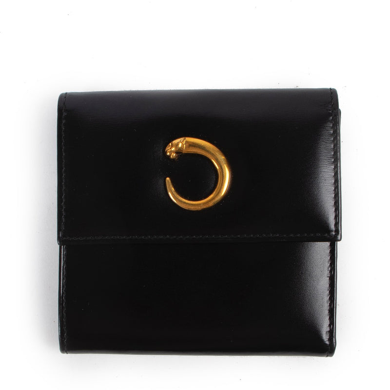 Buy an authentic second hand Cartier Black Leather Le Panthère de Cartier Wallet in very good condition at Labellov