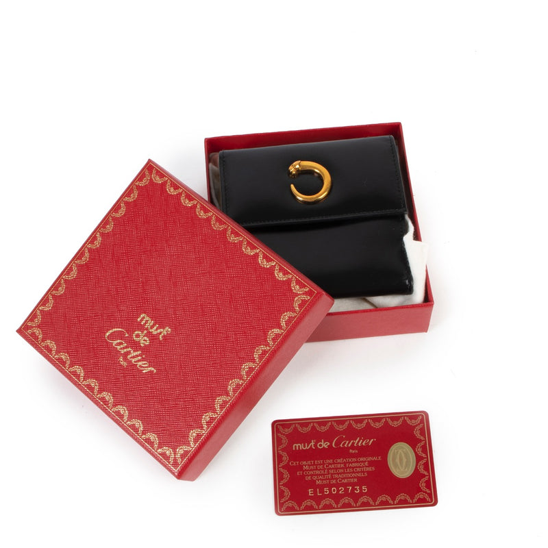 Buy an authentic second hand Cartier Black Leather Le Panthère de Cartier Wallet in very good condition at Labellov