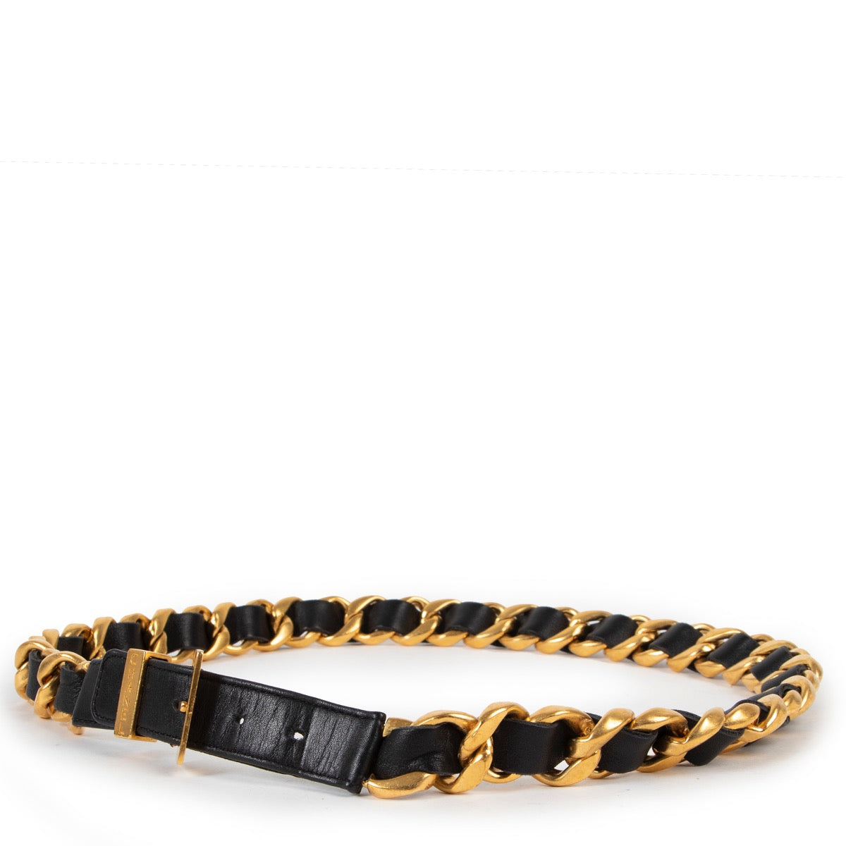Buy an authentic second hand Chanel Classic Chain Leather Black Belt - Size 75 in good condition at Labellov
