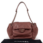 Chanel Purple Lambskin Accordion Shoulder Bag
