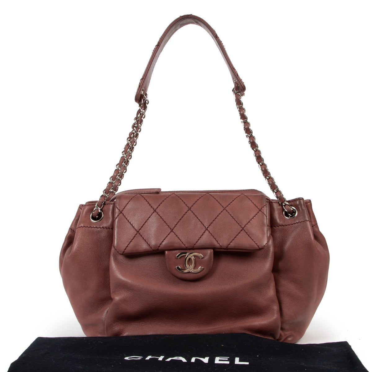 Chanel Purple Lambskin Accordion Shoulder Bag