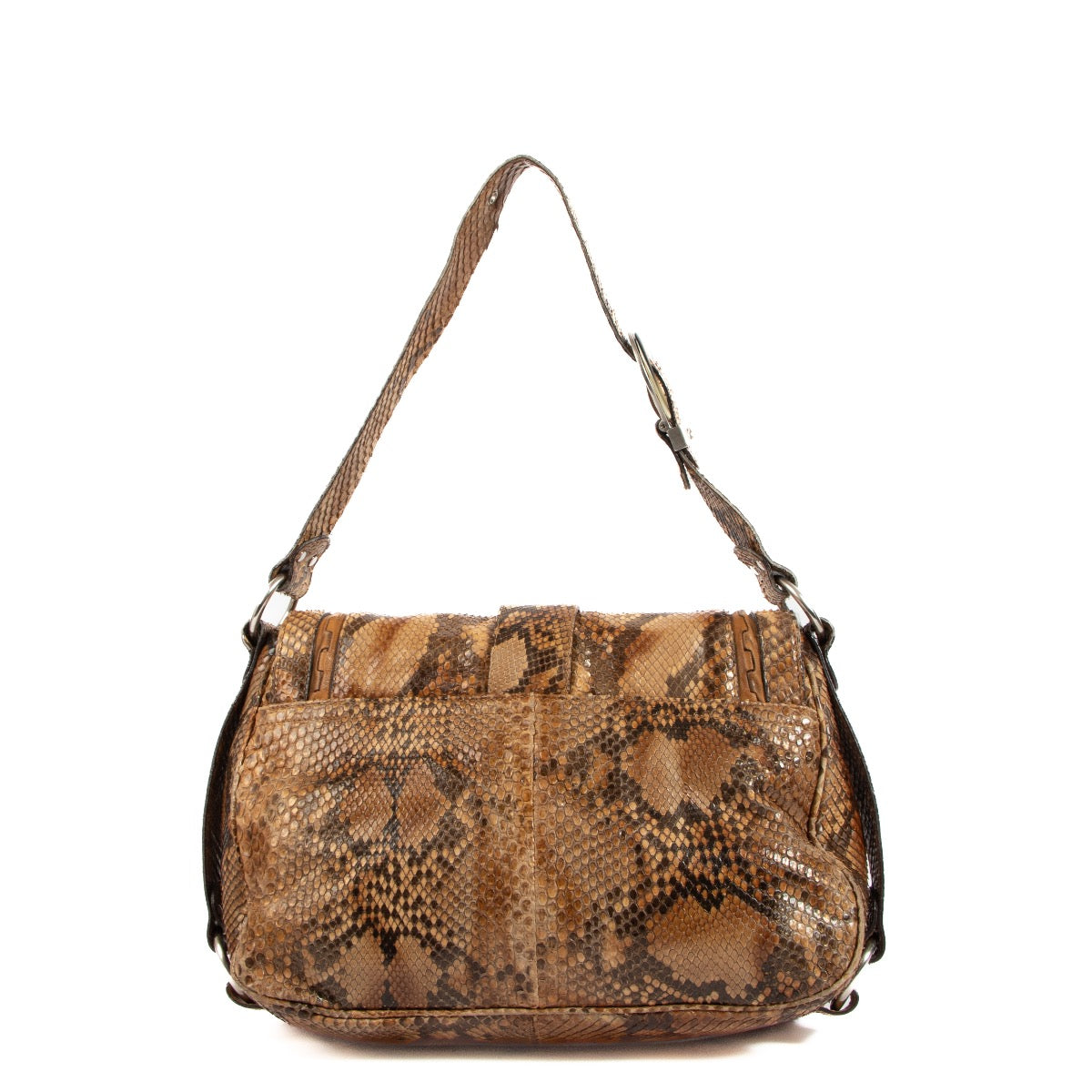 Sac bandoulière Christian Dior Gaucho en python marron