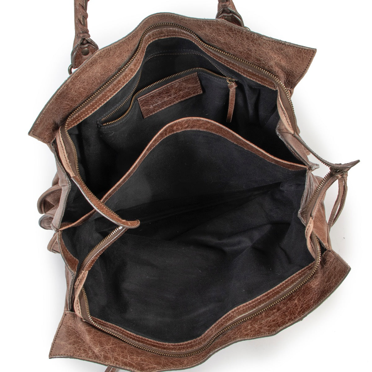 Buy an authentic second hand Balenciaga Chataigne Lambskin Leather Classic Arena Mid-Afternoon Bag in very good condition at Labellov