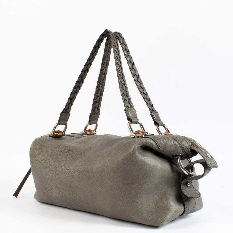 Sac de voyage Gucci en cuir gris