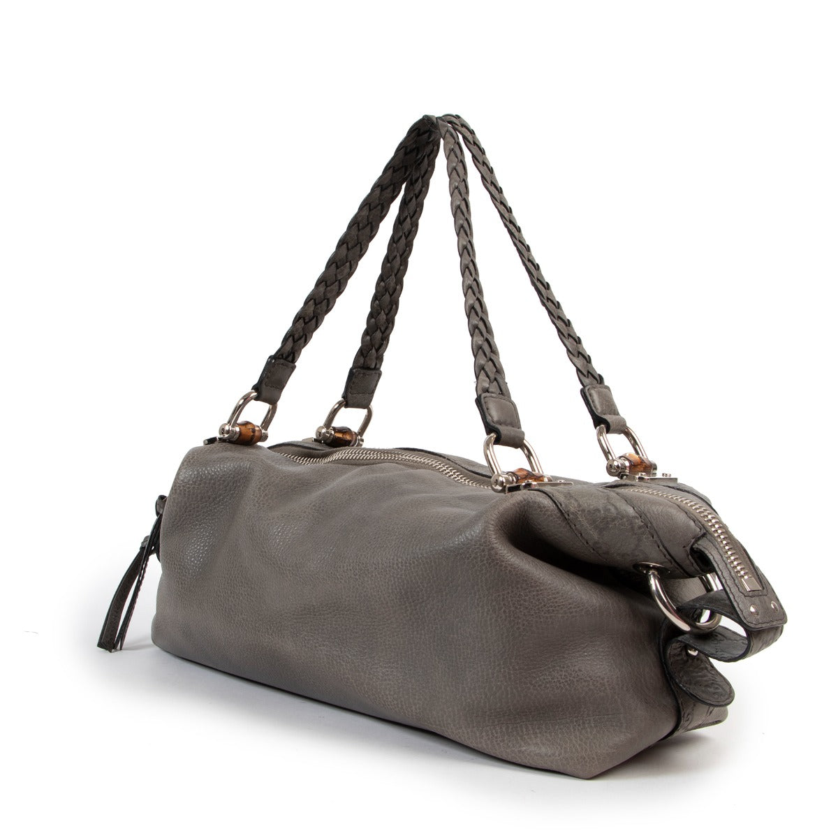 Gucci Petrol Bamboo Bar Medium Shoulder Bag