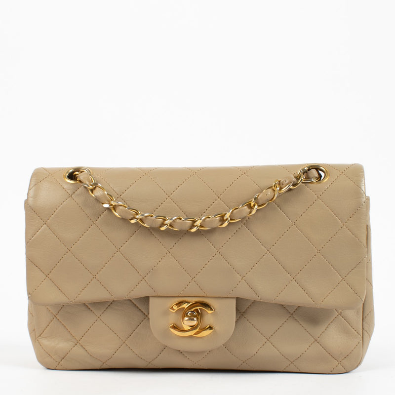 Shop 100% authentic secondhand Chanel Vintage Beige Medium Lambskin Classic Double Flap Bag on Labellov.com