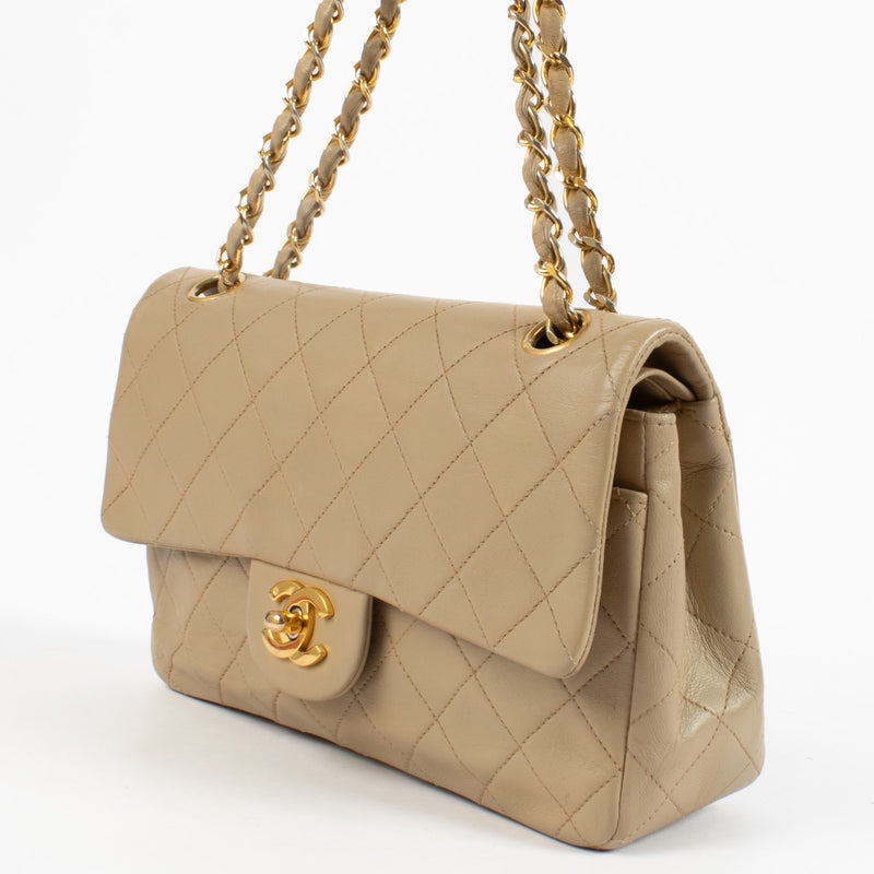 Shop 100% authentic secondhand Chanel Vintage Beige Medium Lambskin Classic Double Flap Bag on Labellov.com
