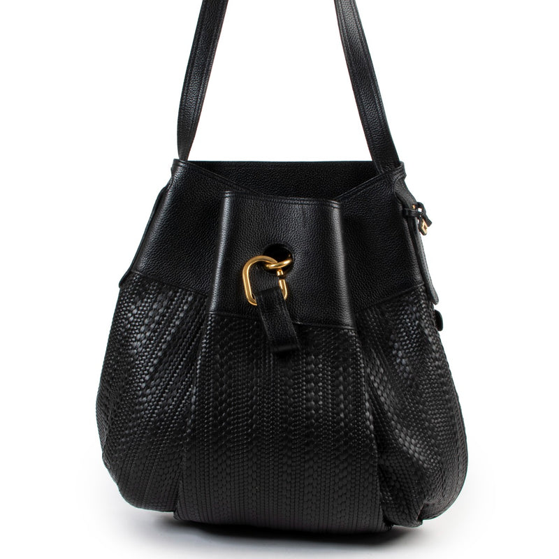 Shop authentic second hand vintage Delvaux Black Faust Toile de Cuir Shoulder Bag at Labellov.