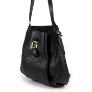Shop authentic second hand vintage Delvaux Black Faust Toile de Cuir Shoulder Bag at Labellov.