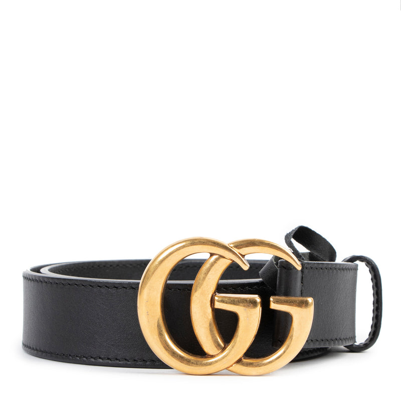 Gucci Zwarte GG Marmont Riem - Maat 75