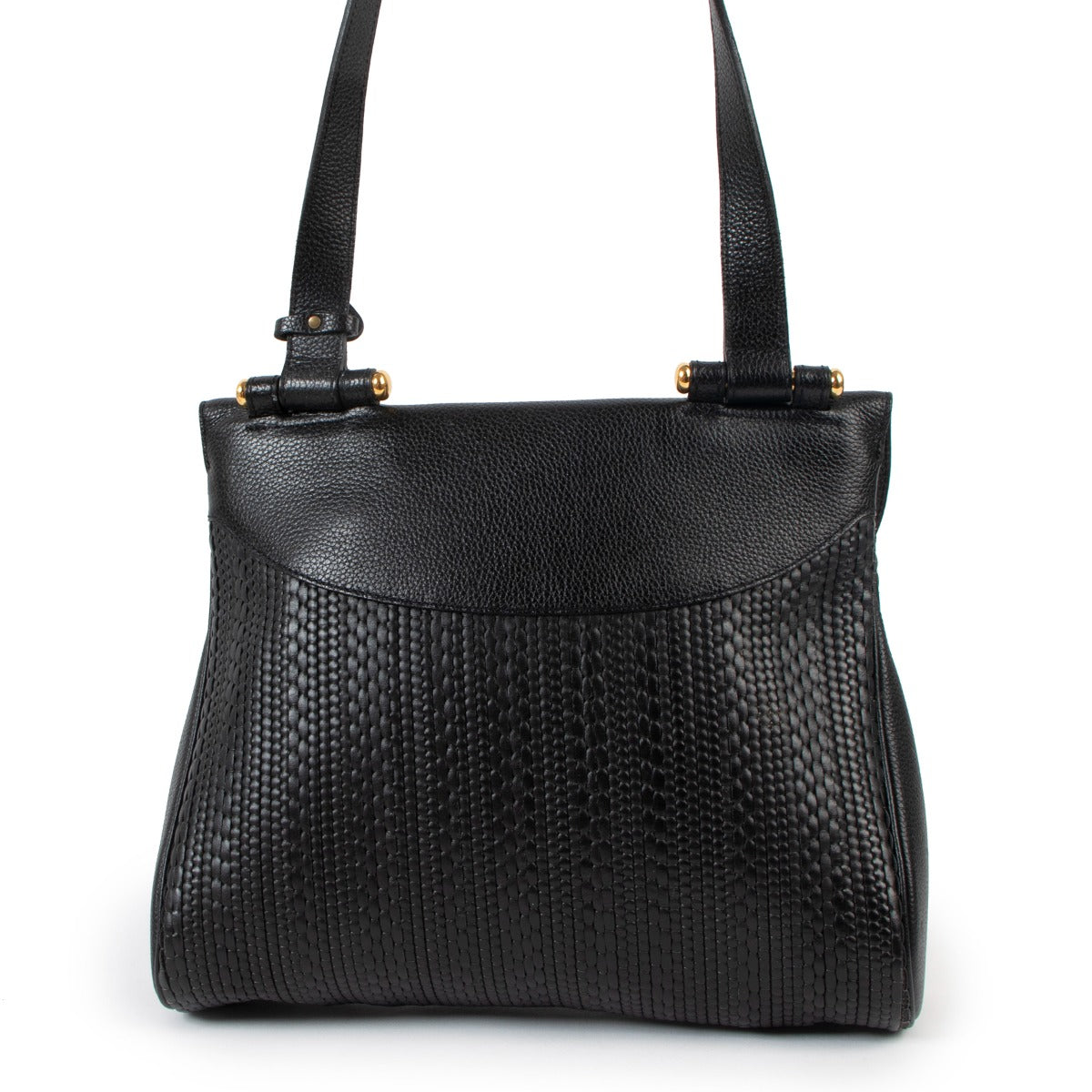 Buy online authentic second hand Delvaux Black Toile de Cuir Shoulder bag in very good condition at Labellov in Antwerp