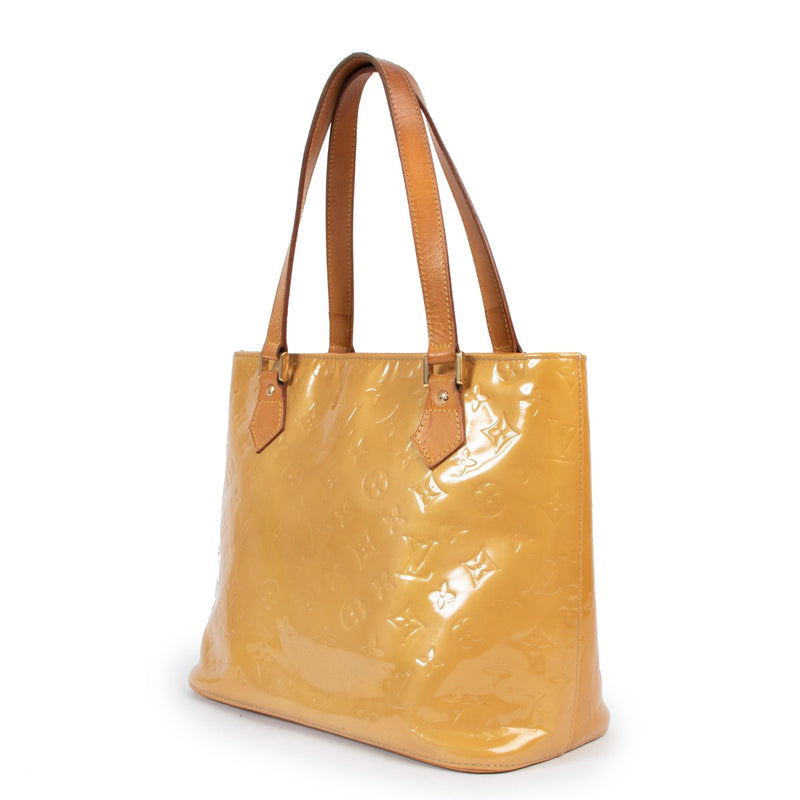 Louis Vuitton Beige Houston Monogram Vernis Tote Tas