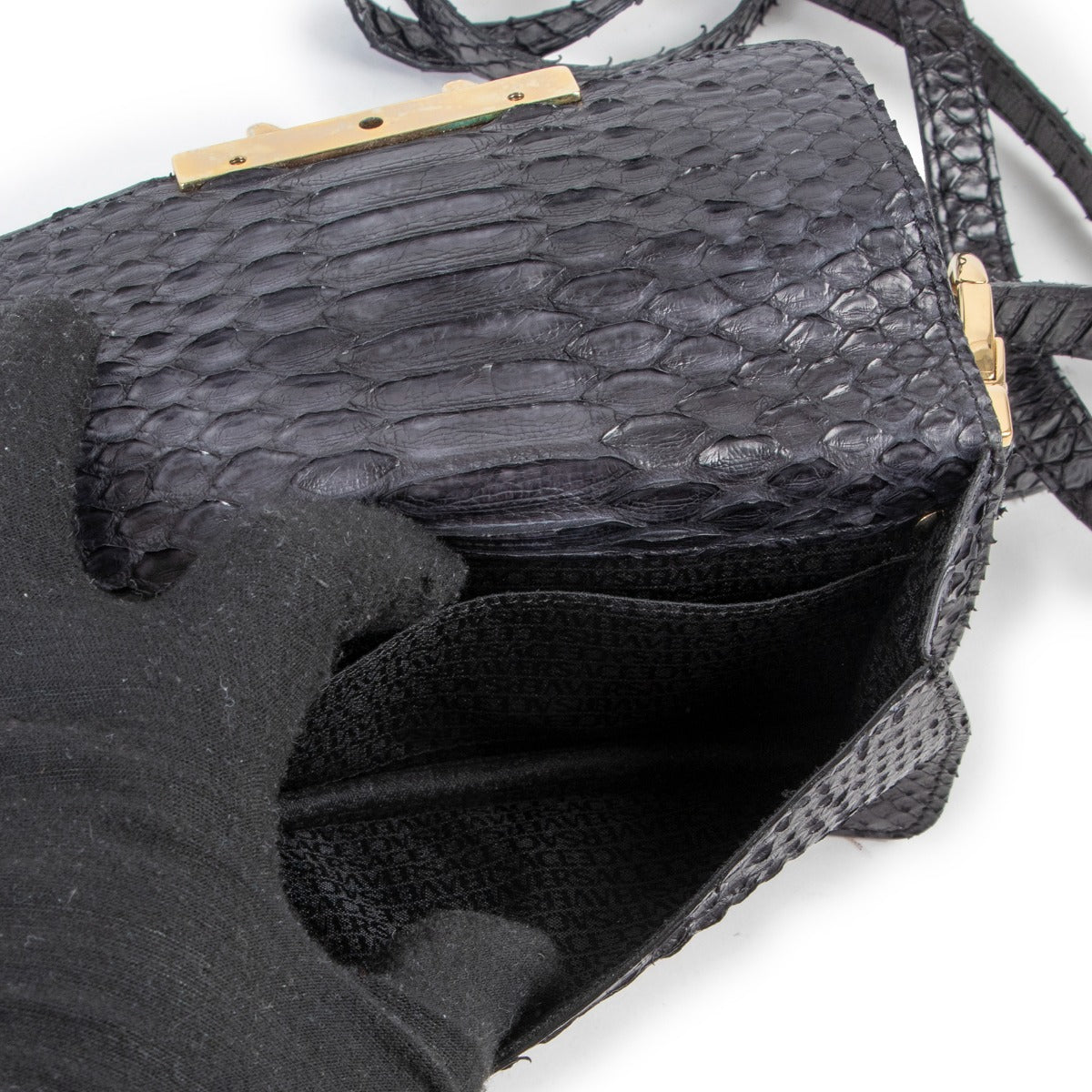 Versace Black Python Mini Belt Bag