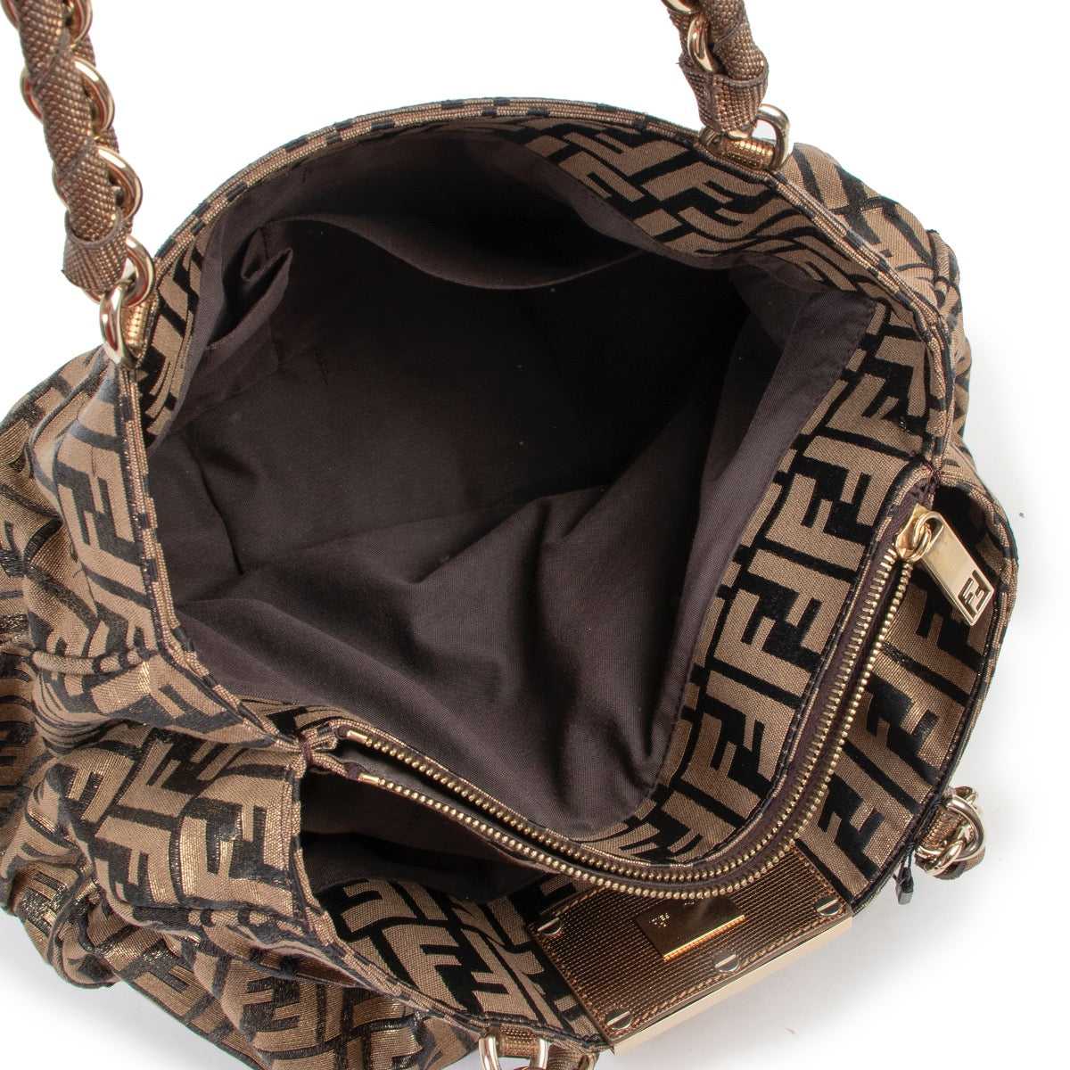 Buy an authentic second hand Fendi Mia Zucca Pattern Shoulder Bag in good condition at Labellov.