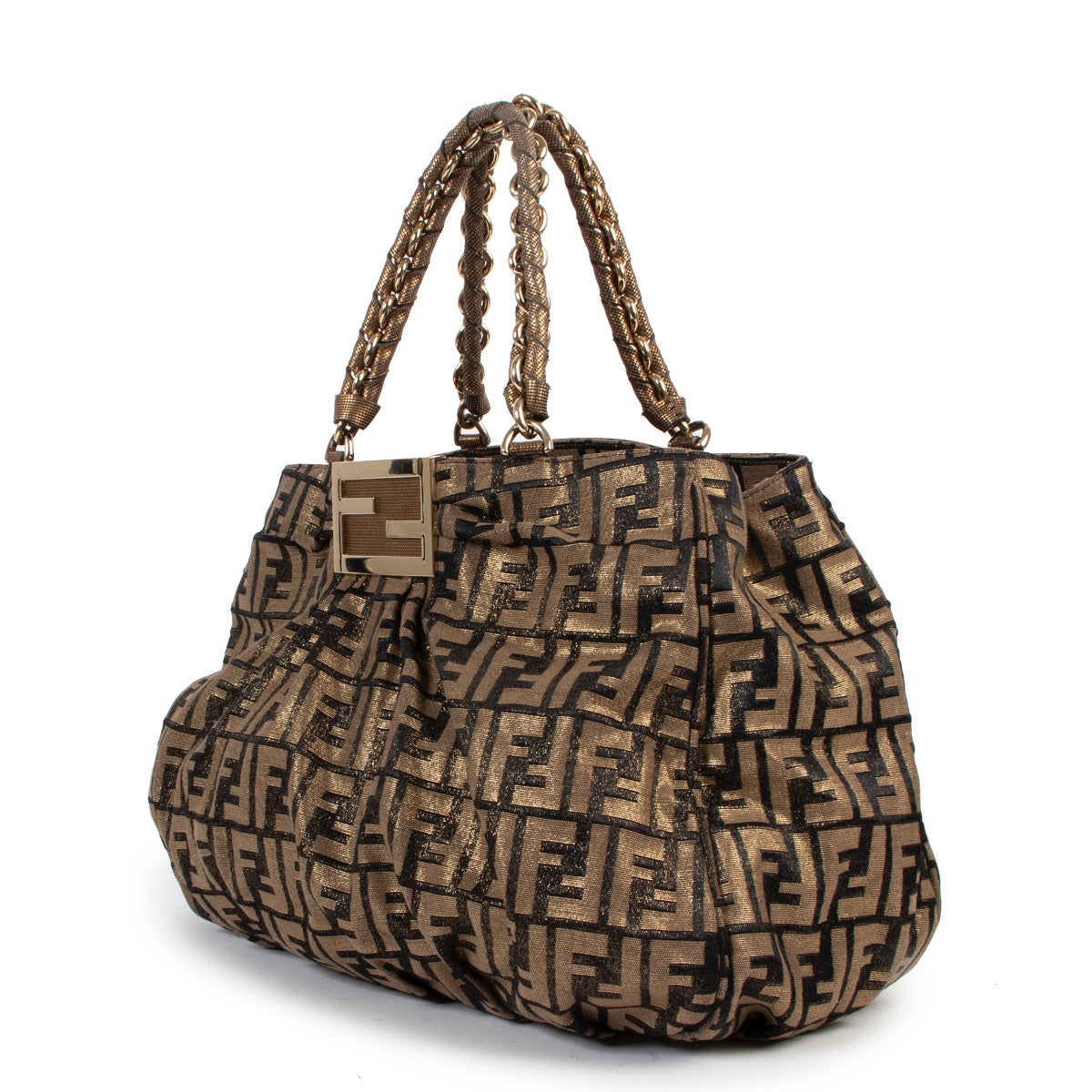 Buy an authentic second hand Fendi Mia Zucca Pattern Shoulder Bag in good condition at Labellov.