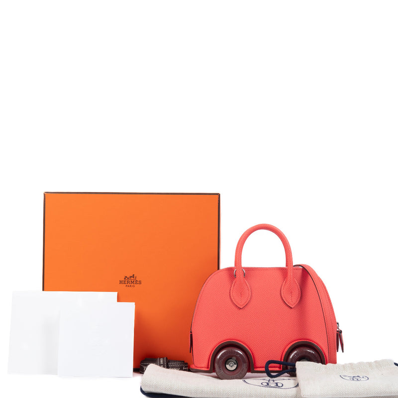 Hermès Bolide On Wheels Rose Texas / Rouge H Epsom aan de beste prijs te koop bij luxe tweedehands lederwarenwinkel Labellov in Antwerpen, Brussel en Knokke