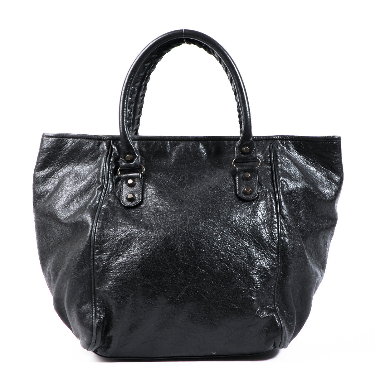 Sac cabas Sunday en cuir d'agneau noir Balenciaga