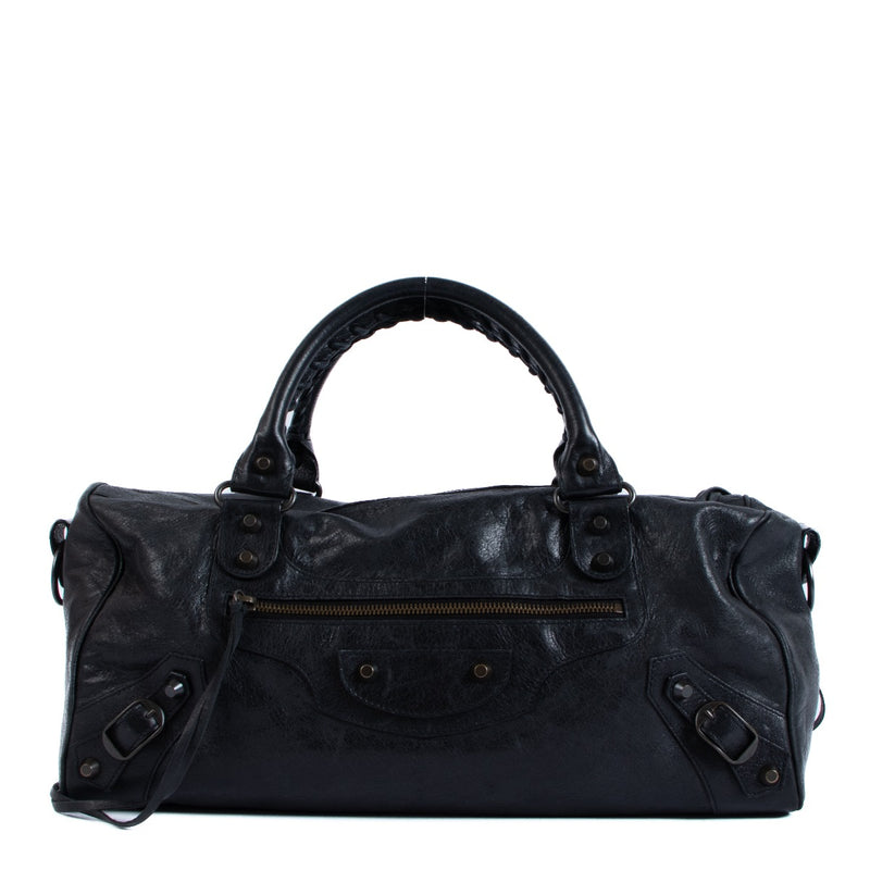 Balenciaga Twiggy Black Arena Shoulder Bag