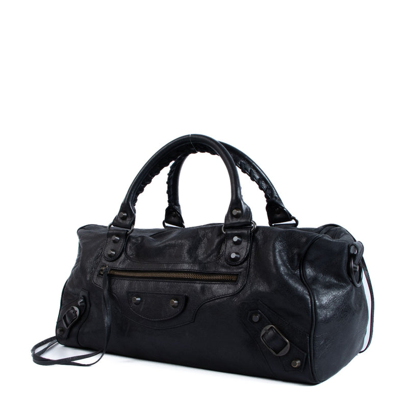 Balenciaga Twiggy Black Arena Shoulder Bag