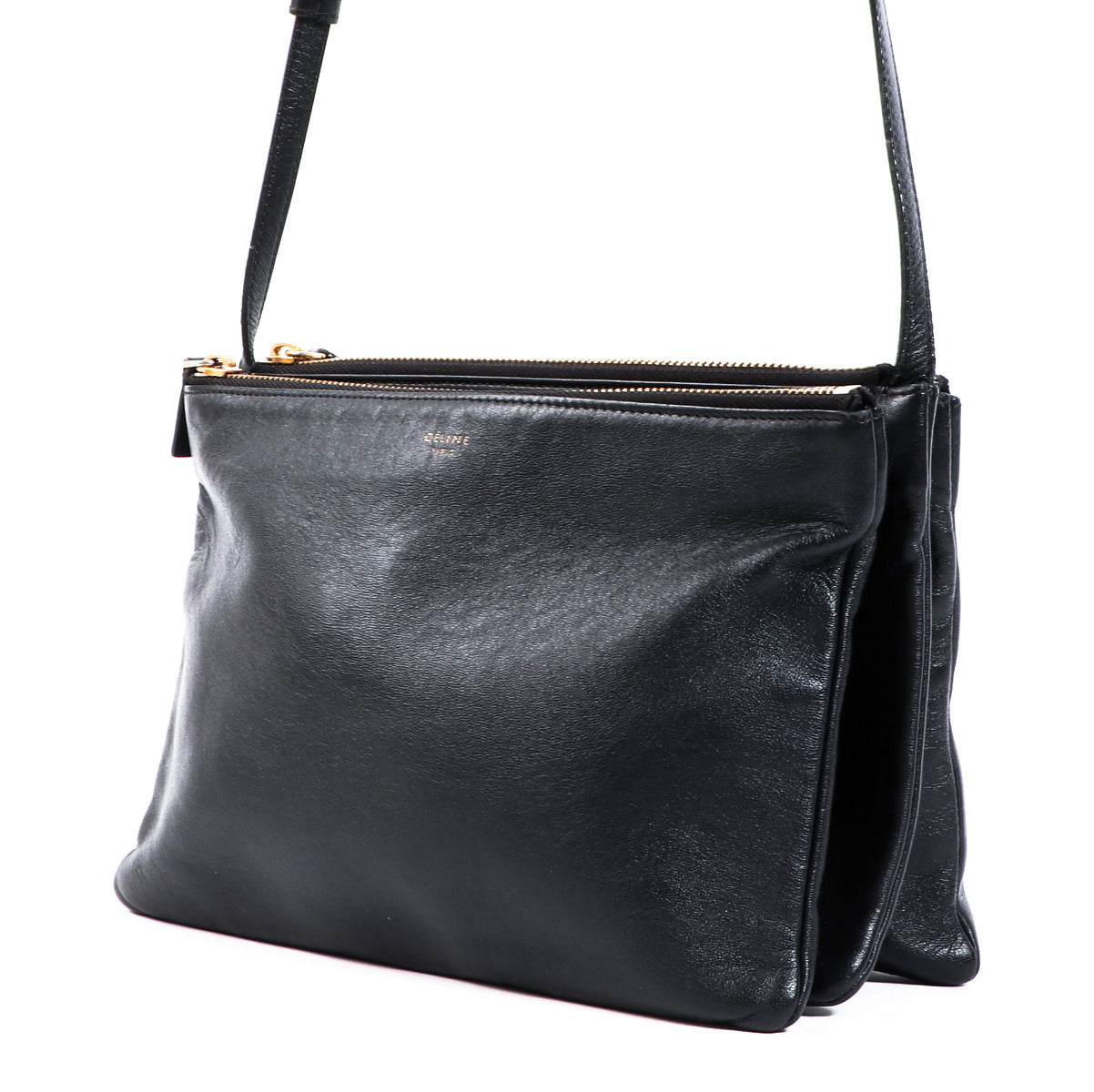 Celine Black Leather Trio Bag