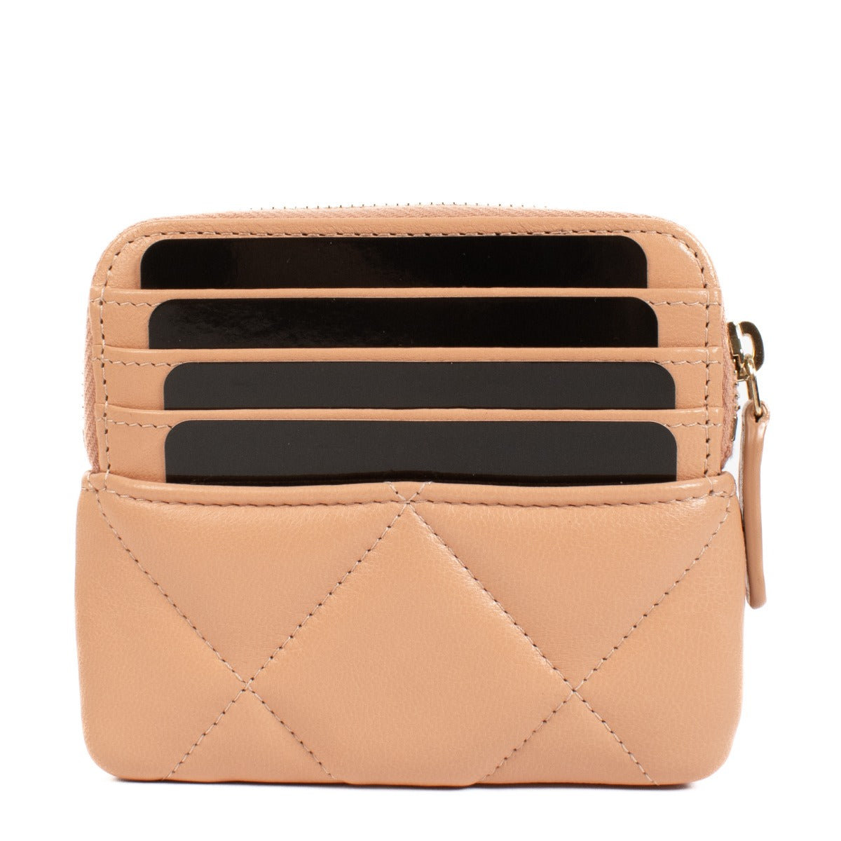 shop 100% authentic second hand Chanel Peach Lambskin 19 Zipped Card Holder Wallet on Labellov.com