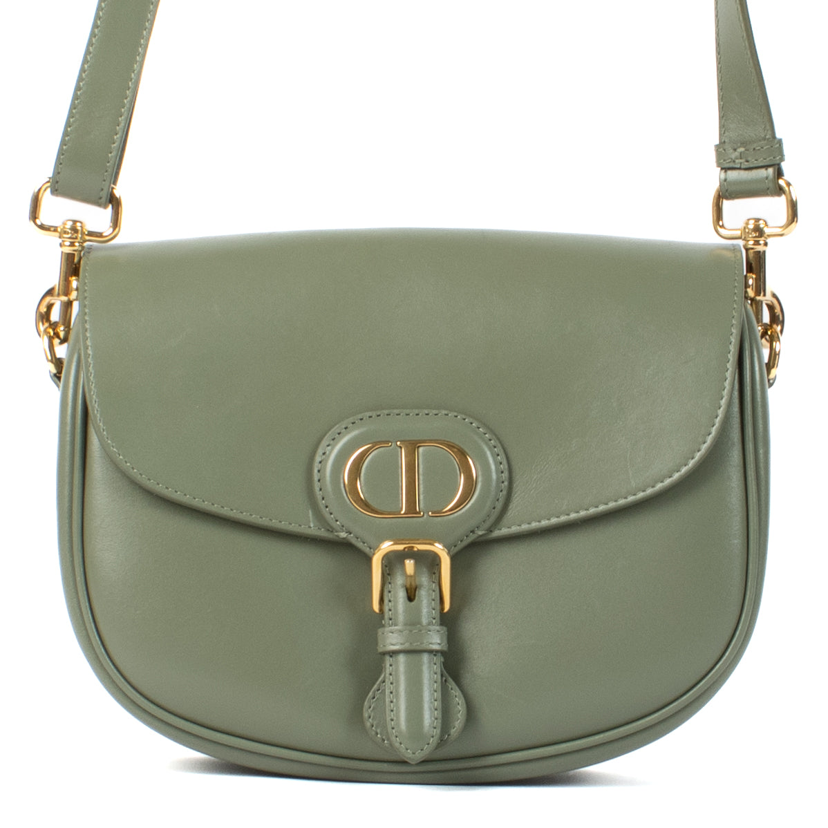 Sac bandoulière Christian Dior Bobby de taille moyenne en cuir vert