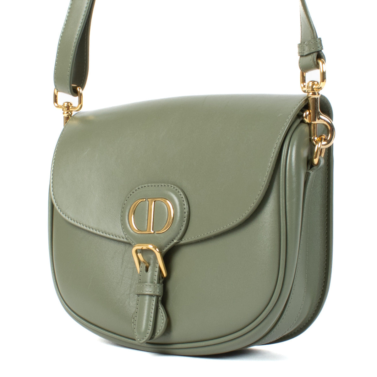Sac bandoulière Christian Dior Bobby de taille moyenne en cuir vert