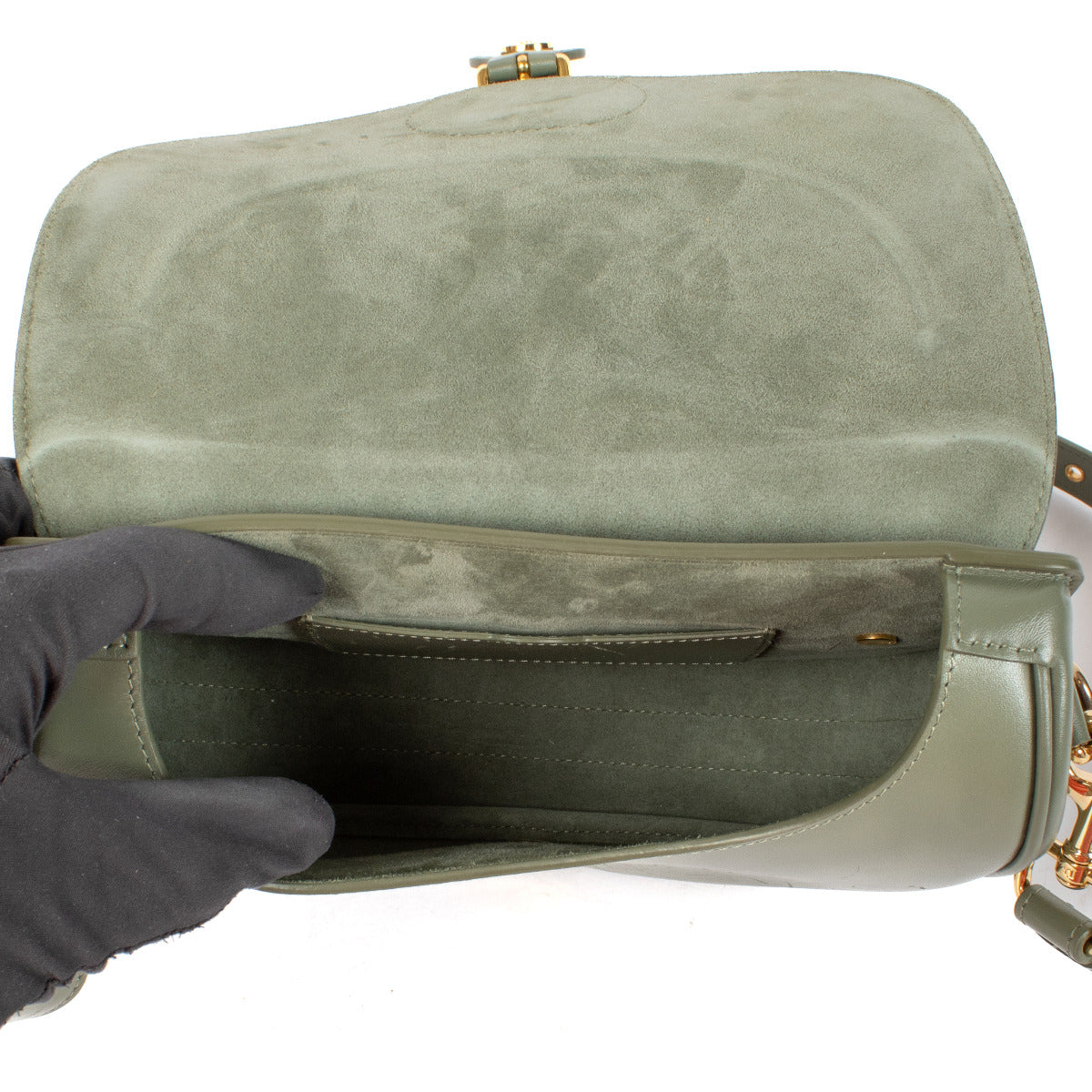 Sac bandoulière Christian Dior Bobby de taille moyenne en cuir vert
