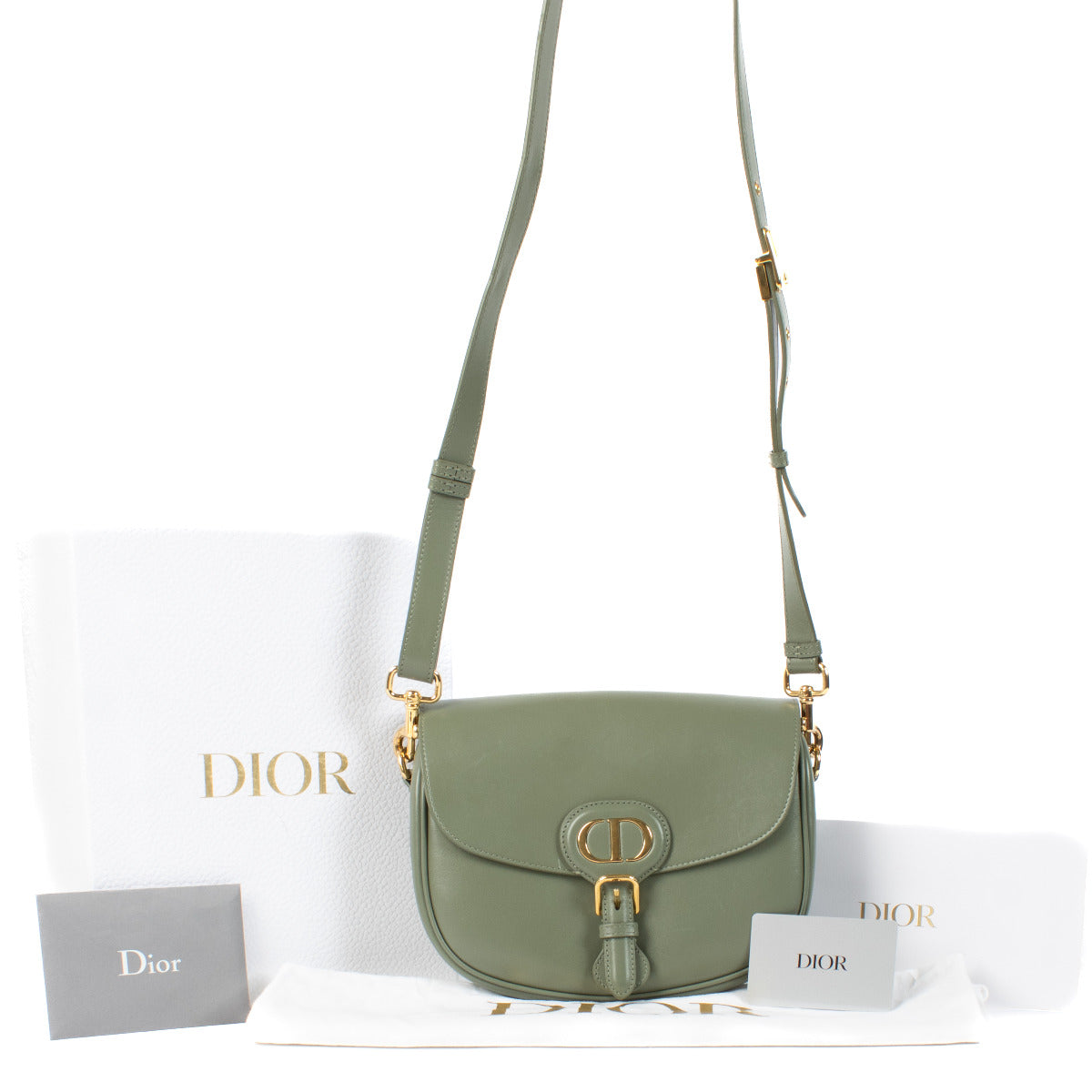 Christian Dior Green Leather Medium Bobby Crossbody Bag for the best price at Labellov secondhand luxury in Antwerp, Knokke, Brussels.