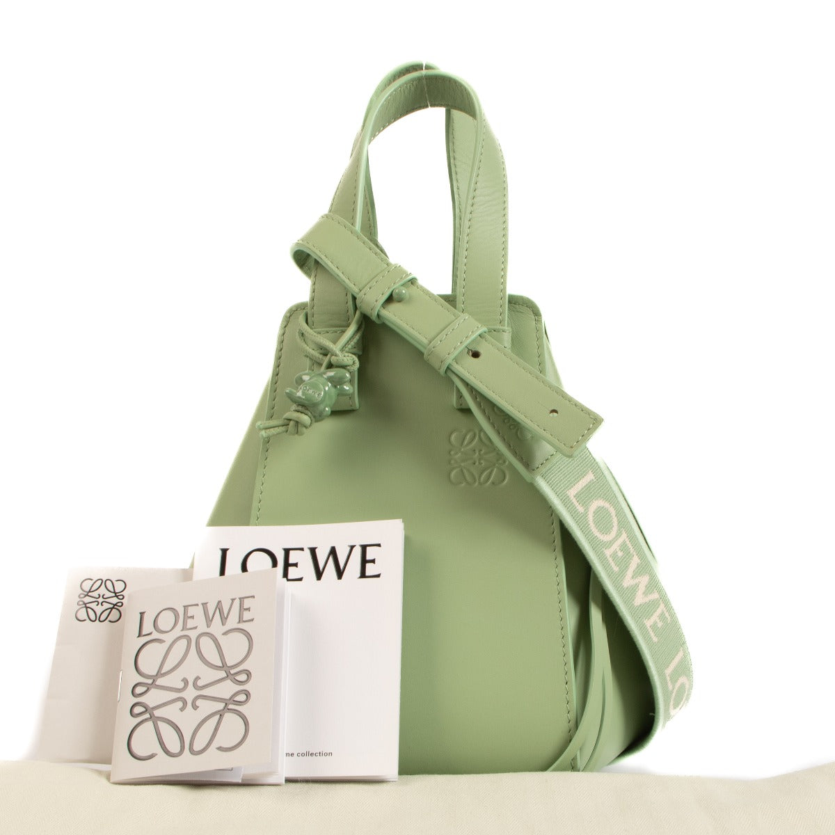 Loewe Compact Hammock Satin Calfskin Lime Green Glaze
