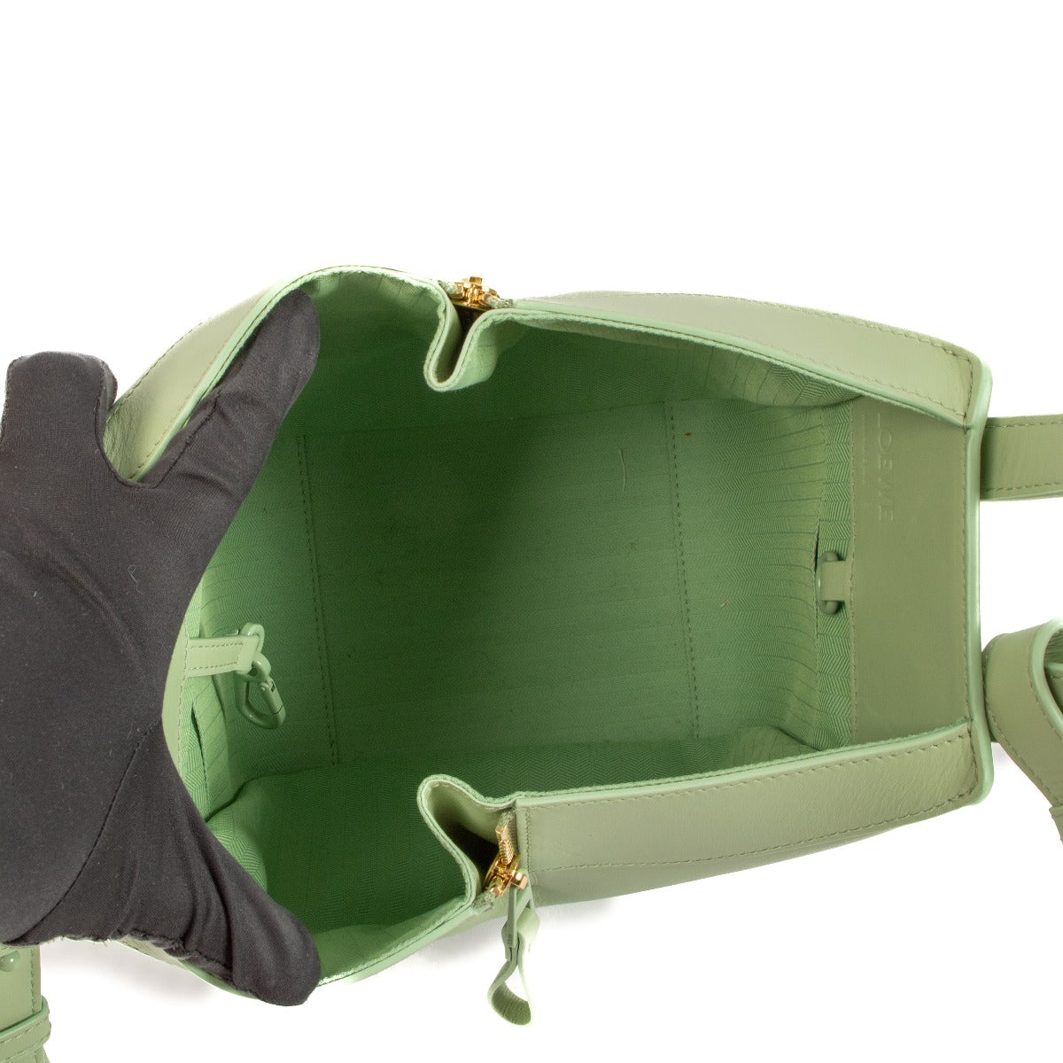 Loewe Compact Hammock Satin Calfskin Lime Green Glaze