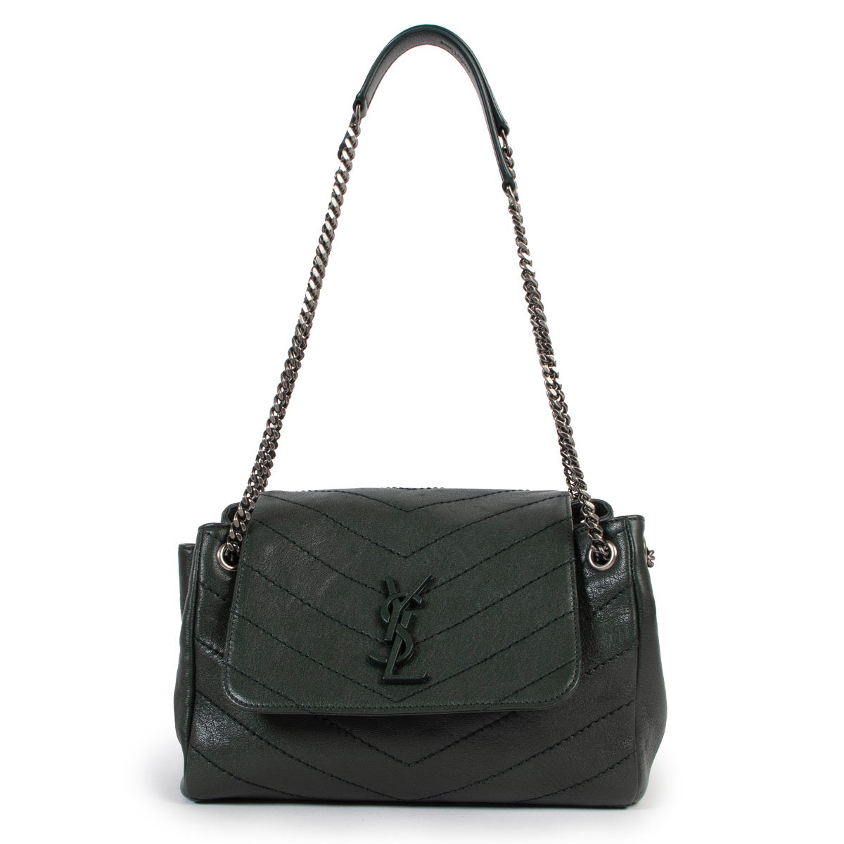 Buy an authentic second hand Saint Laurent Green Nolita Shoulder bag in very good condition at Labellov