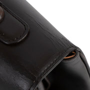 Delvaux Brillant MM Chocolate Brown Box Calf Handbag