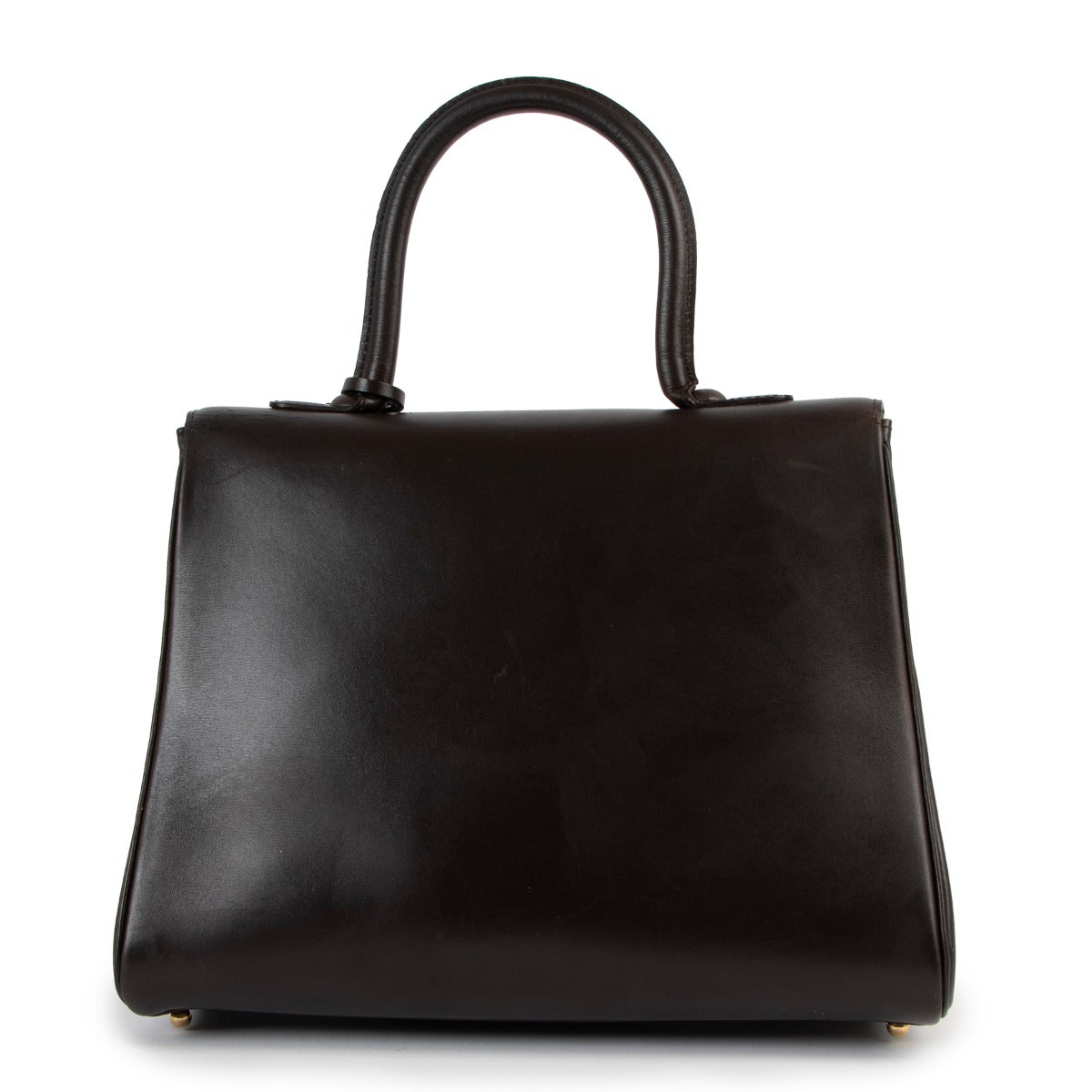 Delvaux Brillant MM Chocolate Brown Box Calf Handbag