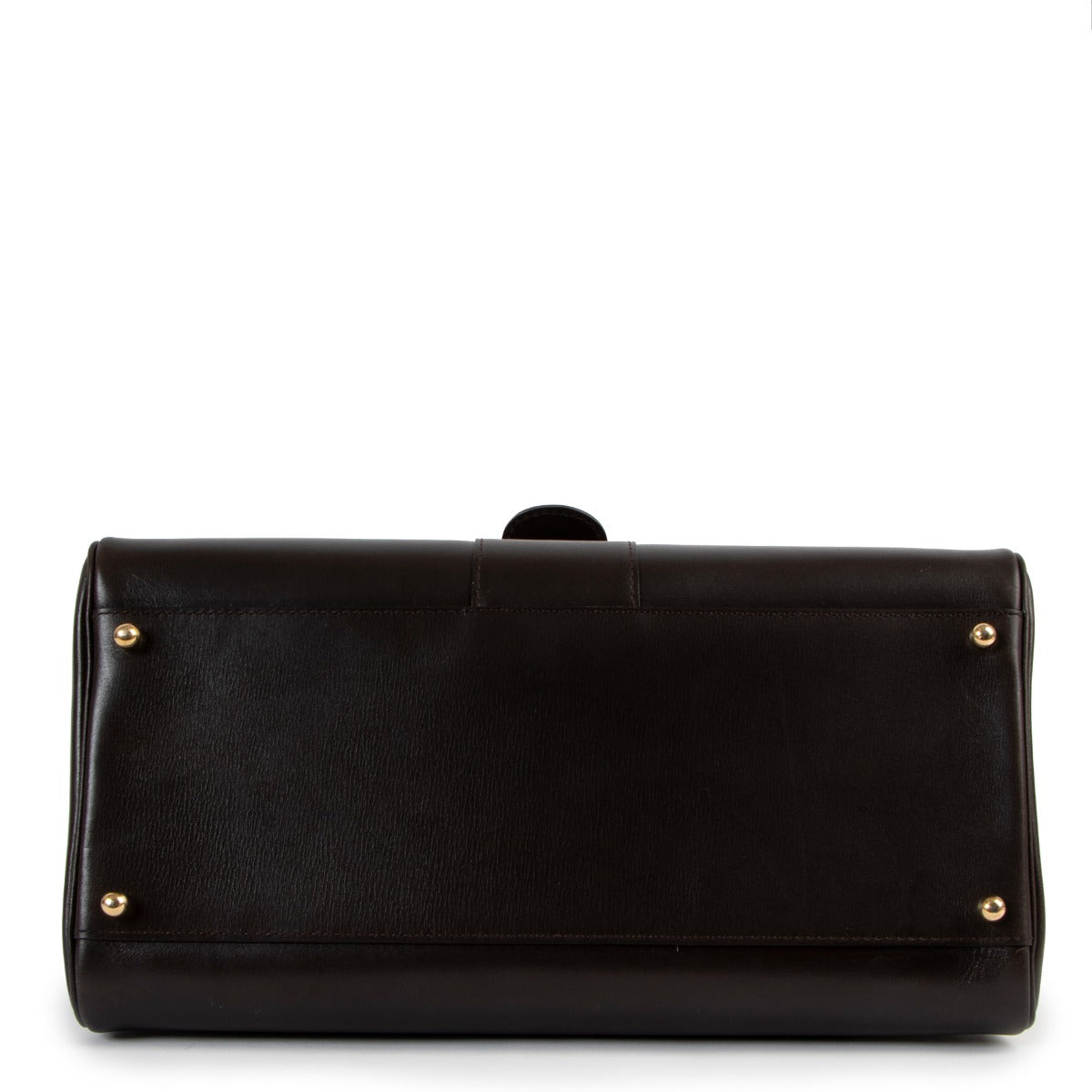 Delvaux Brillant MM Chocolate Brown Box Calf Handbag