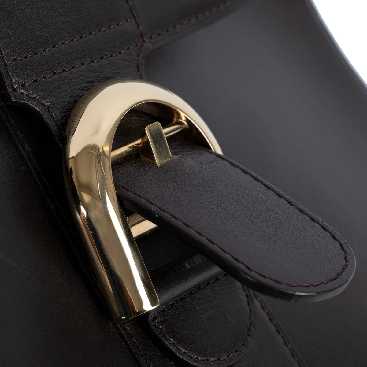 Delvaux Brillant MM Chocolate Brown Box Calf Handbag