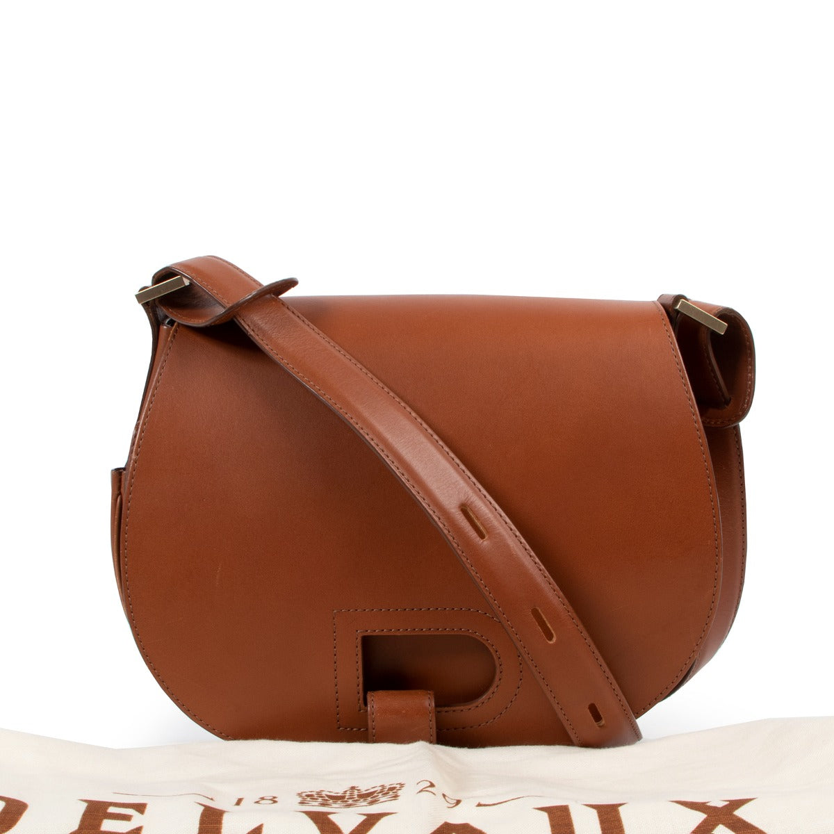 Shop second hand luxury designer Delvaux Cognac Kate GM Crossbody Bag at Labellov