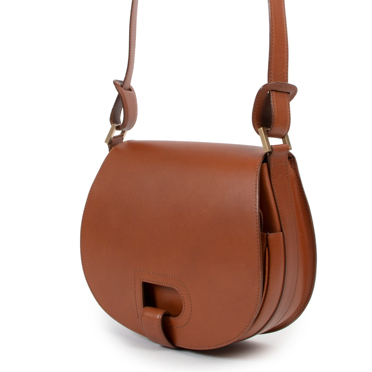 Shop second hand luxury designer Delvaux Cognac Kate GM Crossbody Bag at Labellov