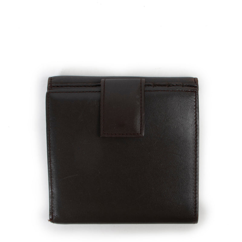 Delvaux Chocoladebruine Leren Portemonnee