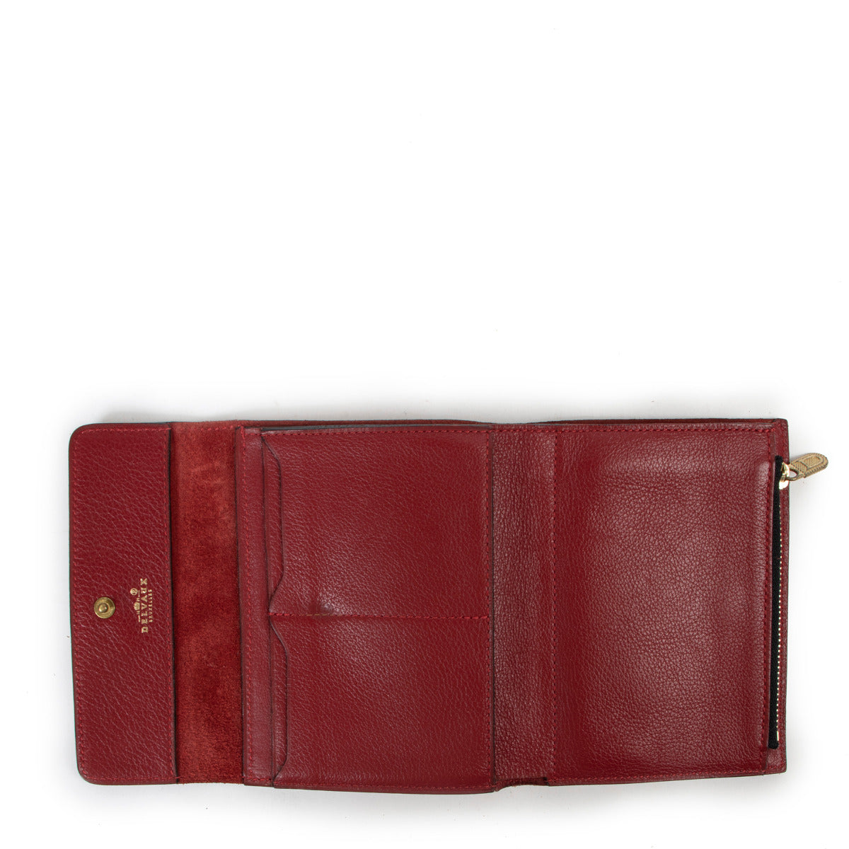 Portefeuille Delvaux en cuir rouge