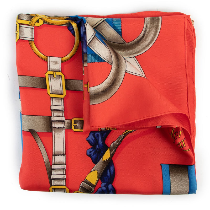 Hermès Red Grand Manège Carré 90 Silk Scarf